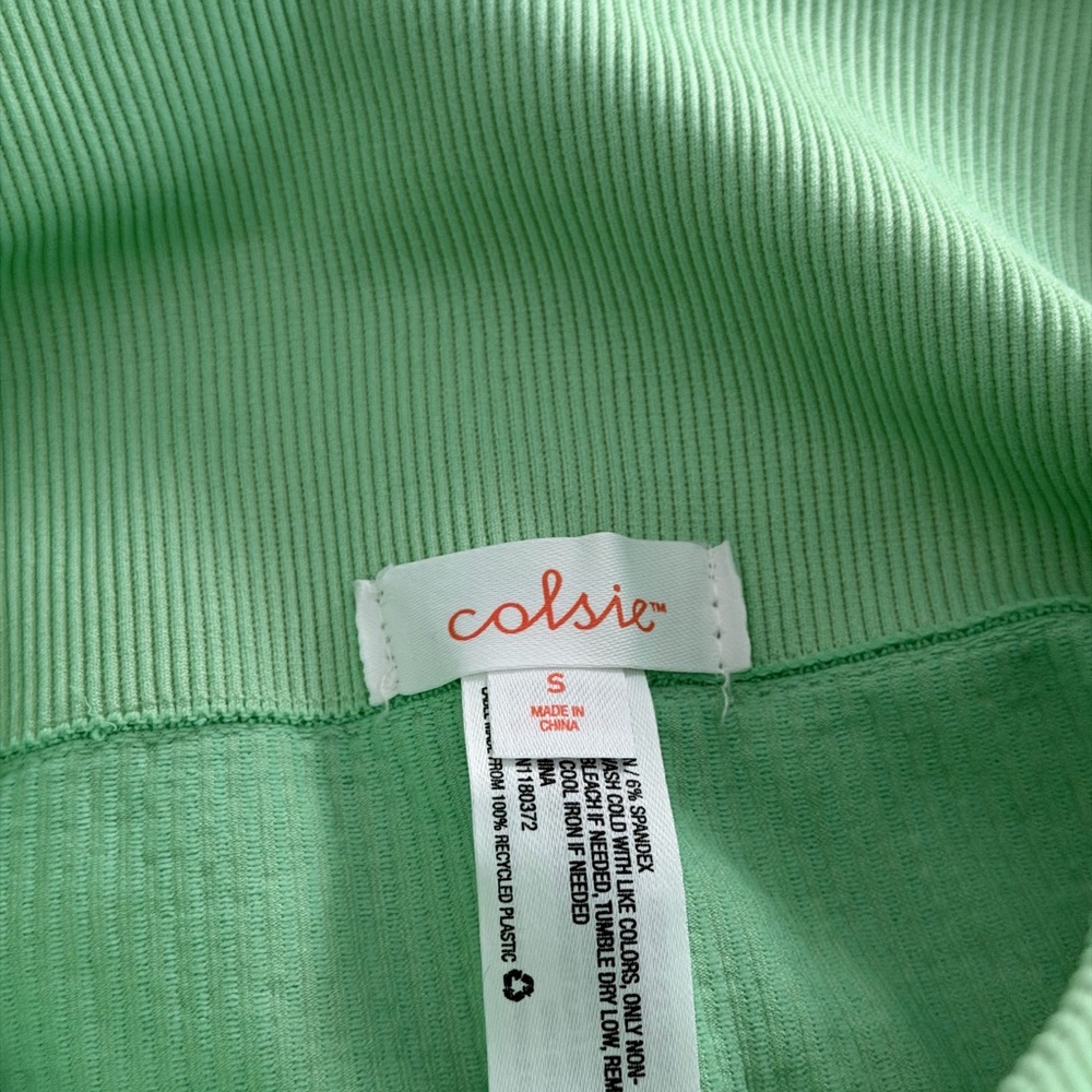 Colsie Mint Ribbed Shorts - Picture 3 of 3